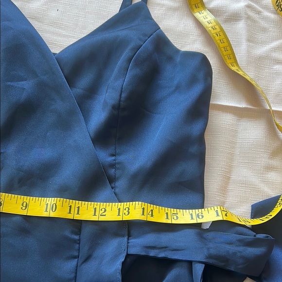 Aqua Midnight Blue Asymmetrical Dress - Picture 9 of 11